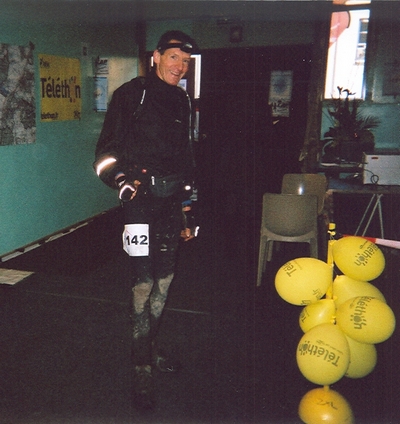 Arrivée de Gérard SIECKER, fatigué mais content de son 1er trail de nuit