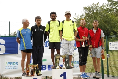 Le podium masculin (28km en équipe)