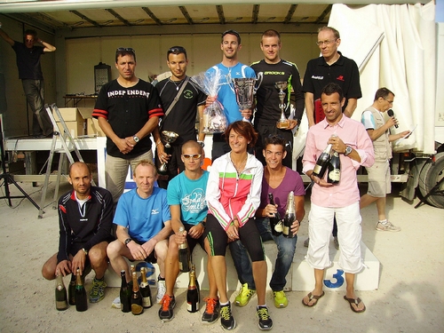 le podium masculin et leur marraine Laurence KLEIN