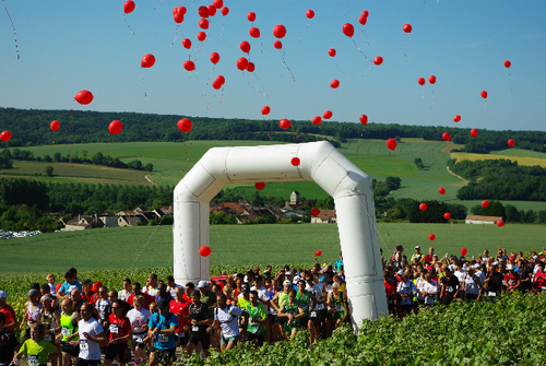 Départ avec lâcher de ballon