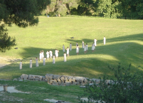 OLYMPIE : répétition de la cérémonie de remise de la flamme Olympique des jeux de LONDRES