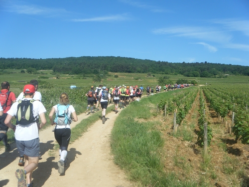  A départ, en queue de peloton dans la 1ère longue côte