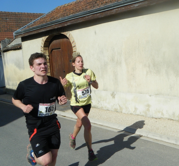 Céline en plein sprint....mais il ne s'est pas laissé faire!