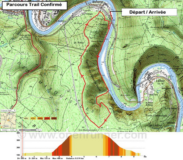 Parcours trail : 9.5km 