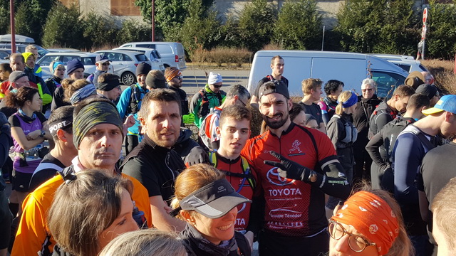 Nicolas, Frédéric et Romain  au départ du 15km