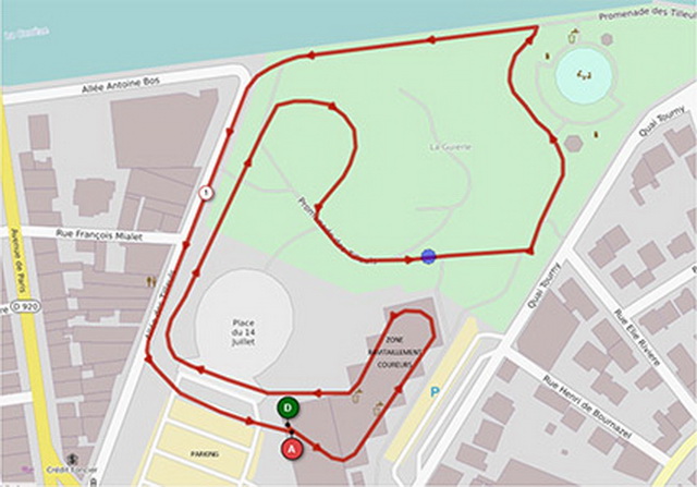 le parcours de 1100m